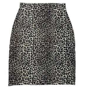 Y2K ING Pencil Skirt Women Size S Leopard Cheetah Animal Print Retro Stretch Vtg